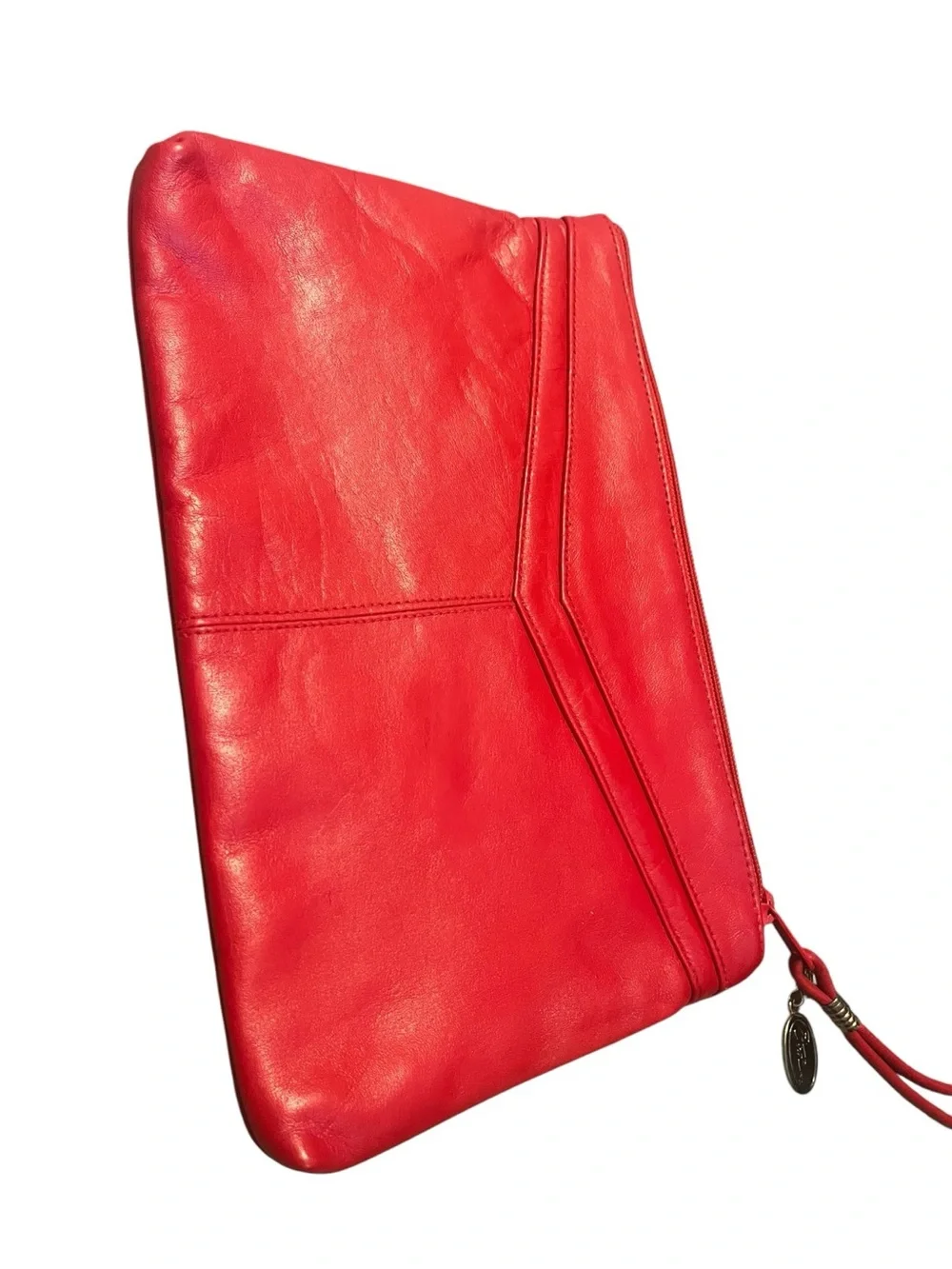 Etra Vintage Classic Red Leather Clutch Excellent Condition